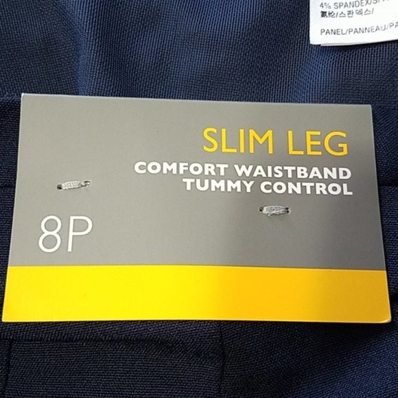 JM Collection Slim-Leg Pants, Intrepid Blue, Size 8P - Picture 2 of 4